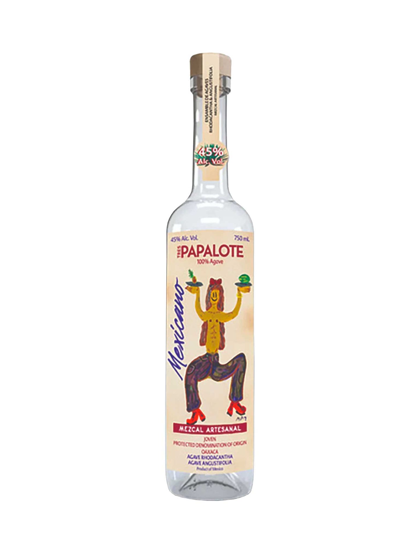 Tres Papalote Mezcal Artesanal Joven Mexicano 750mL