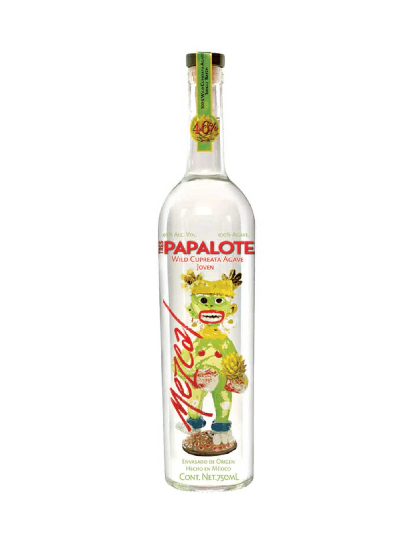 Tres Papalote Mezcal Artesanal Joven Wild Cupreata 750mL