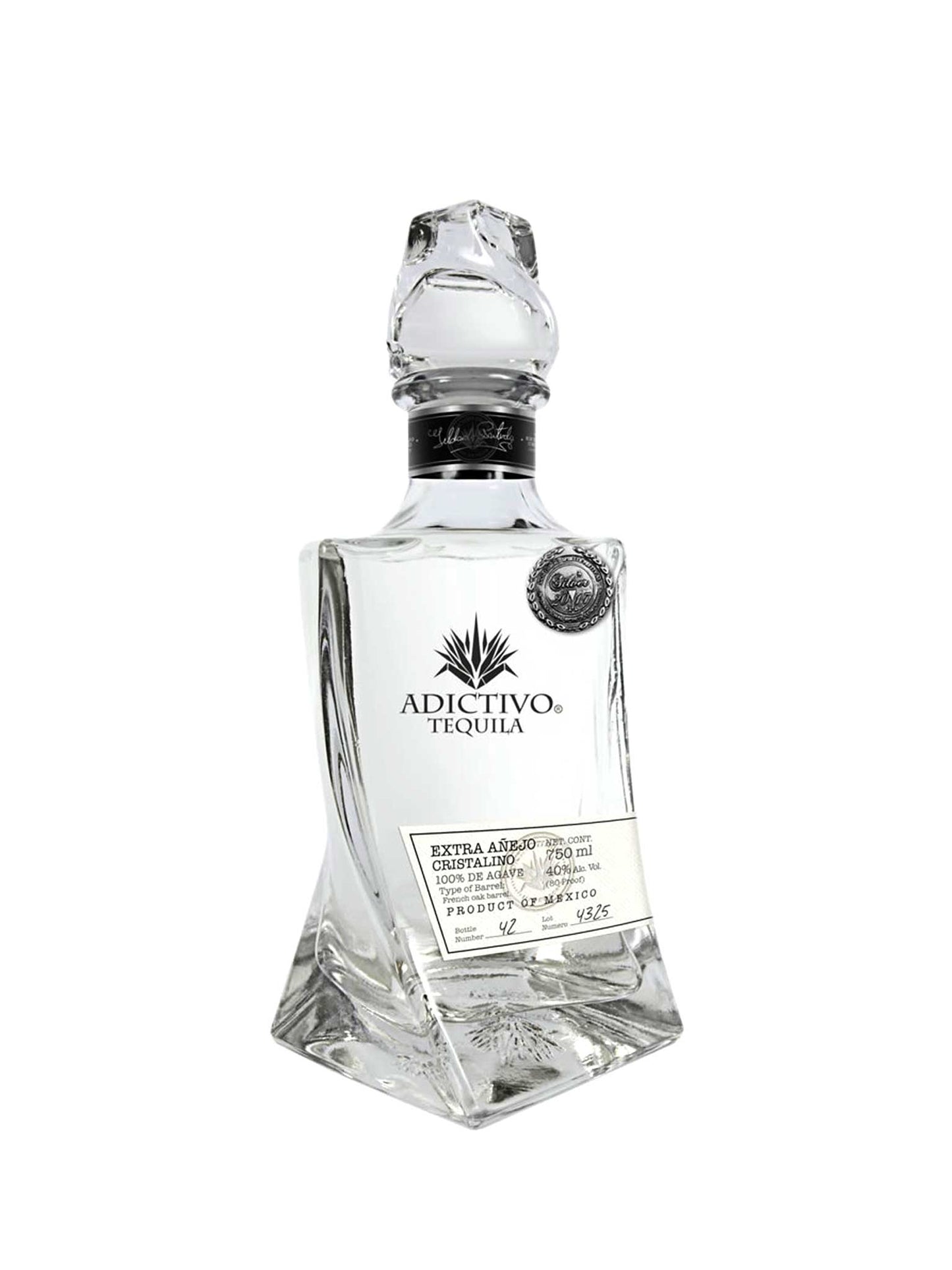 Adictivo Tequila Cristalino Extra Anejo 750mL