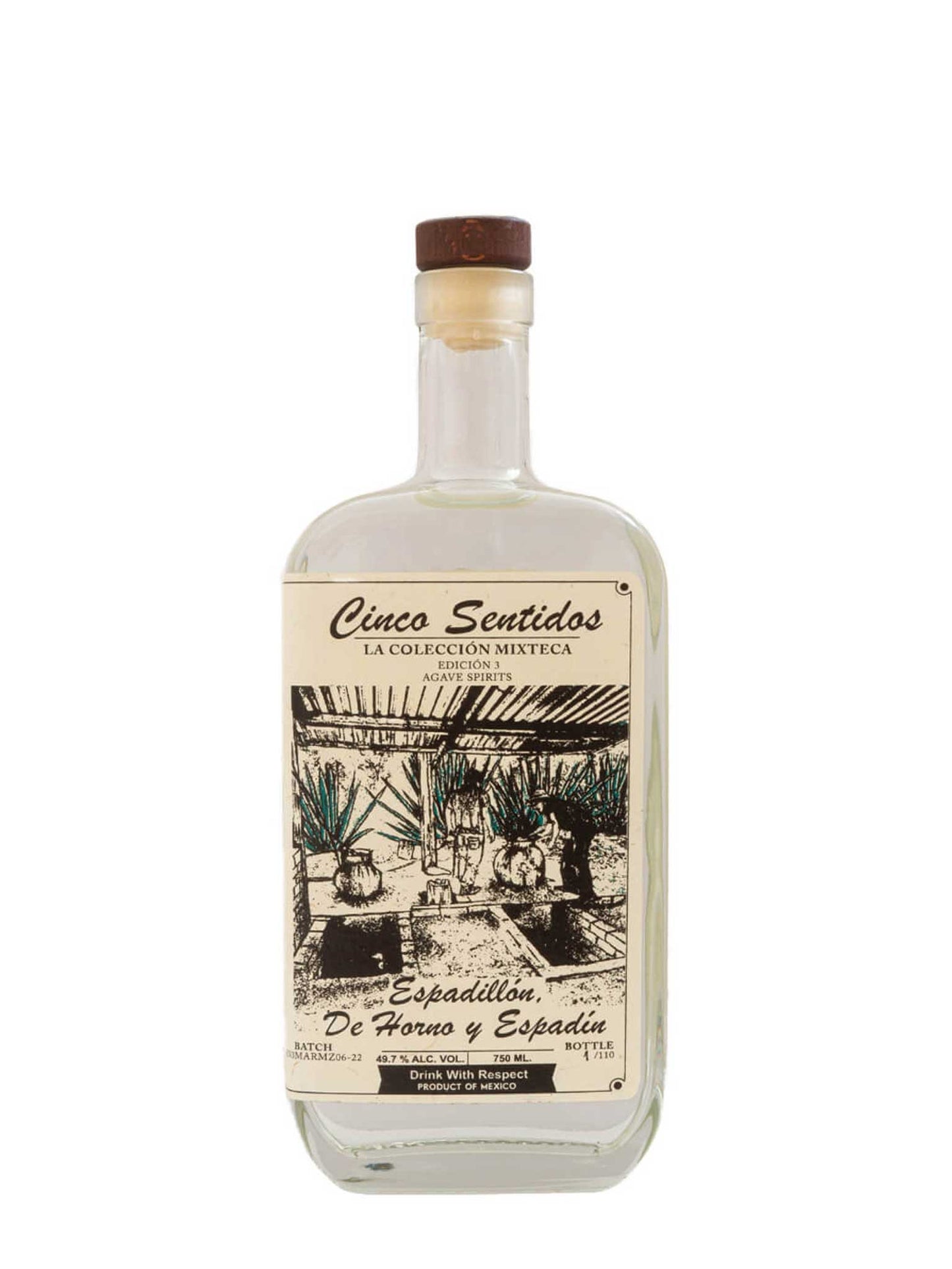 Cinco Sentidos Mezcal Espadillon de Horno y Espadin Mexico 750mL