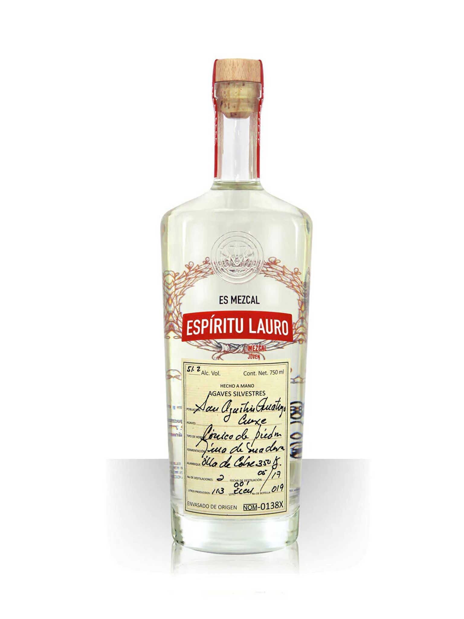 Espiritu Lauro Mezcal Joven Agaves Silvestres Cuixe 750mL