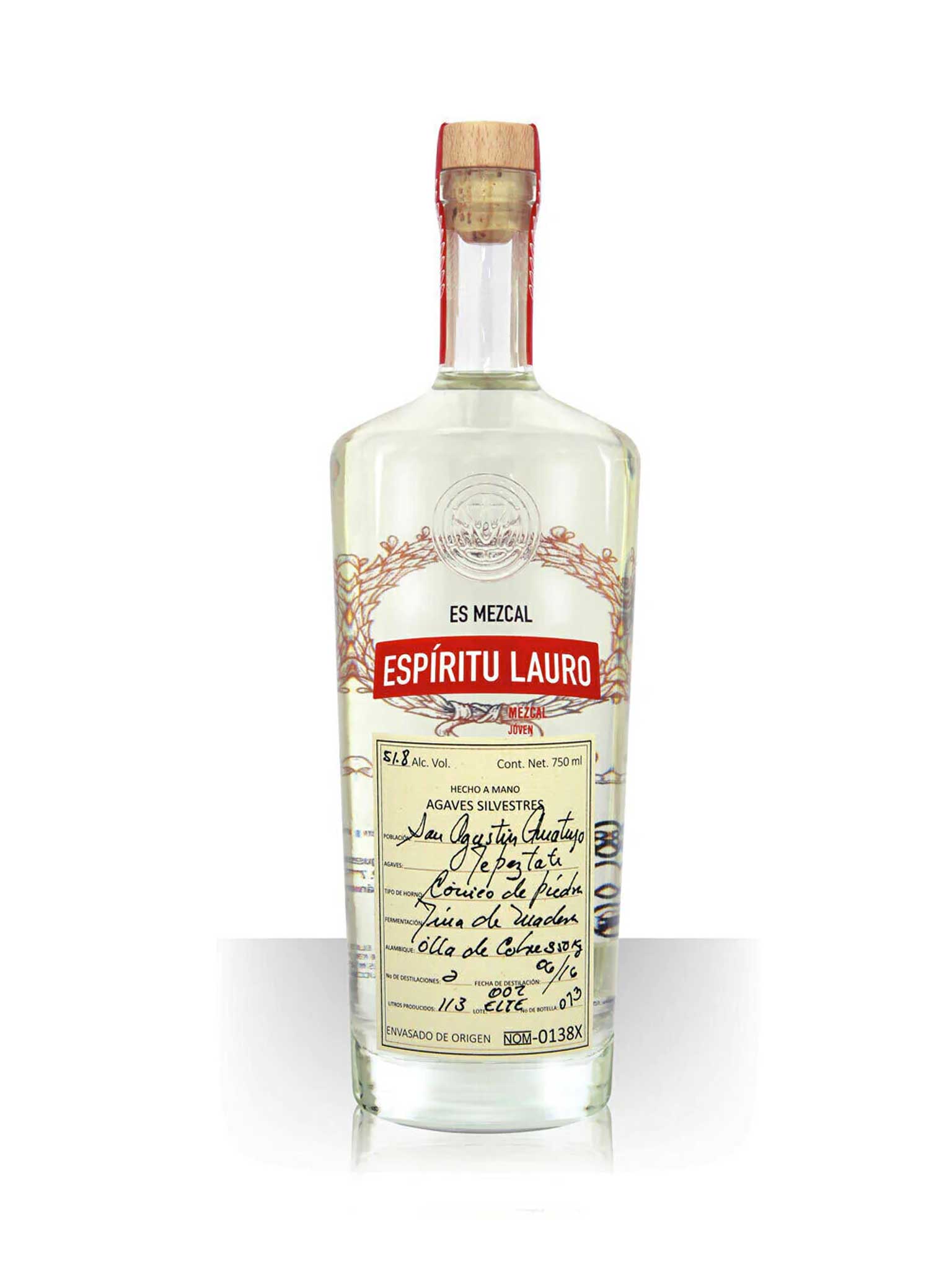 Espiritu Lauro Mezcal Joven Agaves Silvestres Tepeztate 750mL